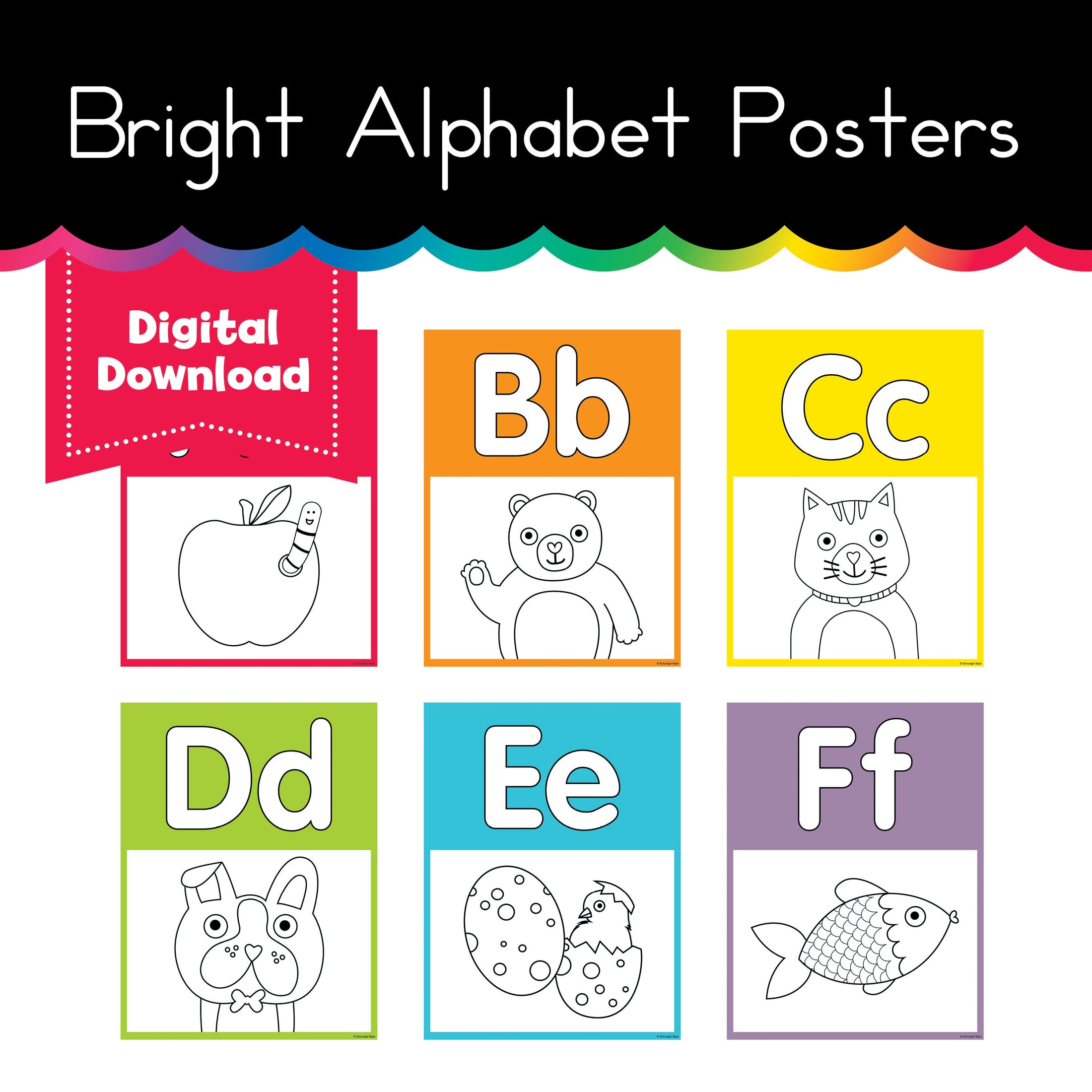 Bright Alphabet Posters