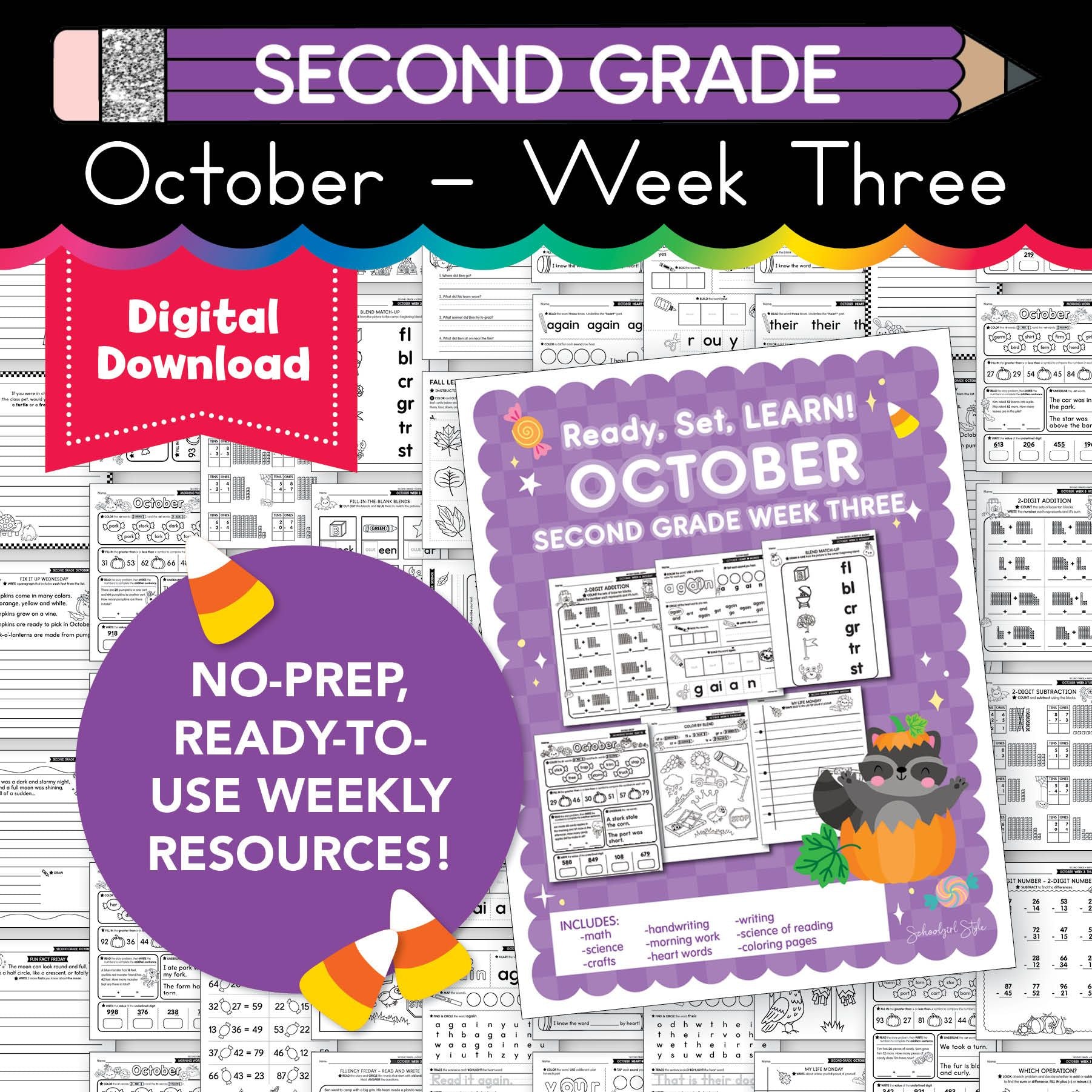Printable Second Grade October Week 3 Resources