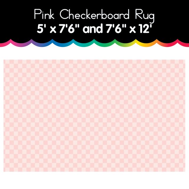 Pink checkerboard area rug