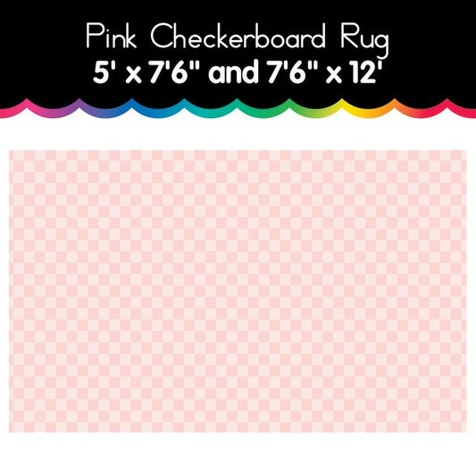 Pink checkerboard area rug