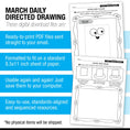 Load image into Gallery viewer, Printable Preschool March Directed Drawing Worksheets
