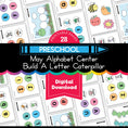 Load image into Gallery viewer, Printable Preschool May Alphabet Center Build a Letter Caterpillar
