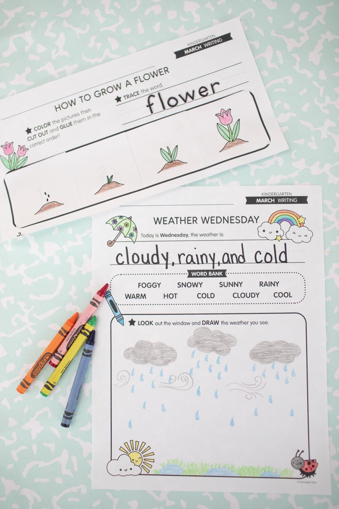 Printable Kindergarten March Daily Writing