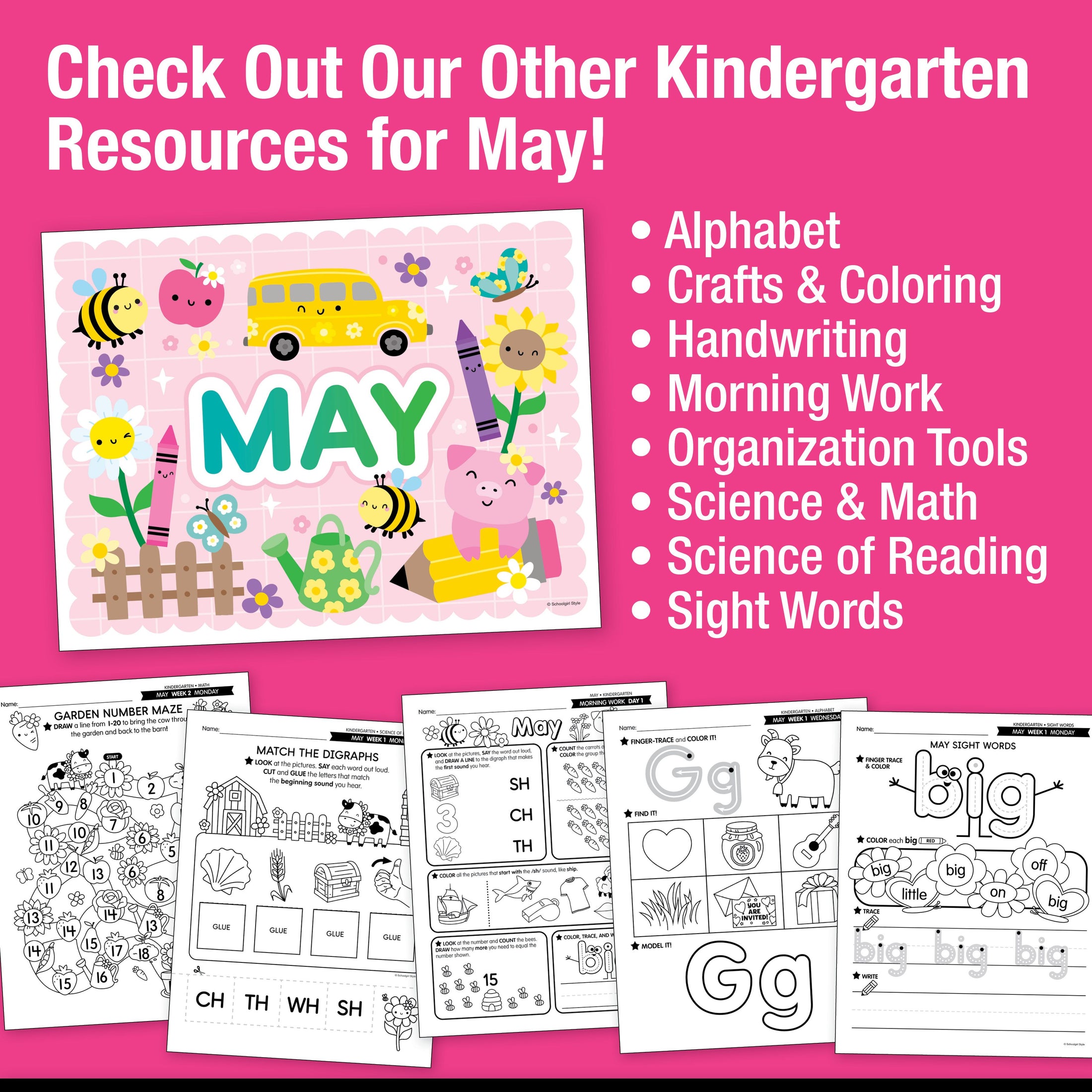 Printable Kindergarten May Daily Reading