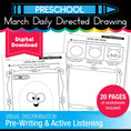 Load image into Gallery viewer, Printable Preschool March Directed Drawing Worksheets
