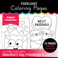 Load image into Gallery viewer, Free Printable February Coloring Pages Pack 2
