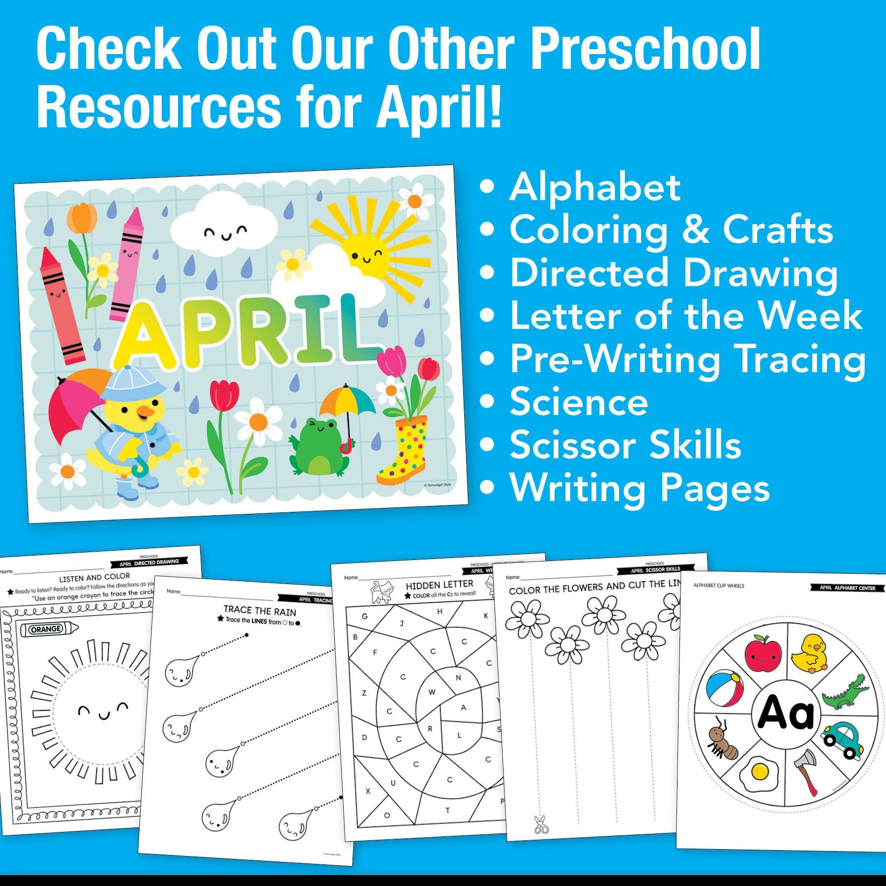 Printable Preschool April Daily Math