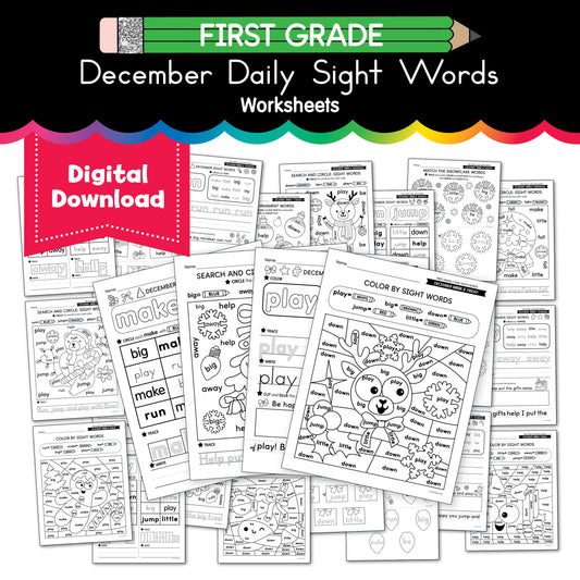 Printable First Grade December Daily Sight Words