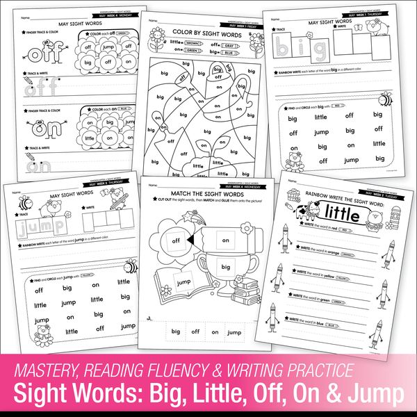 Printable Kindergarten May Daily Sight Words