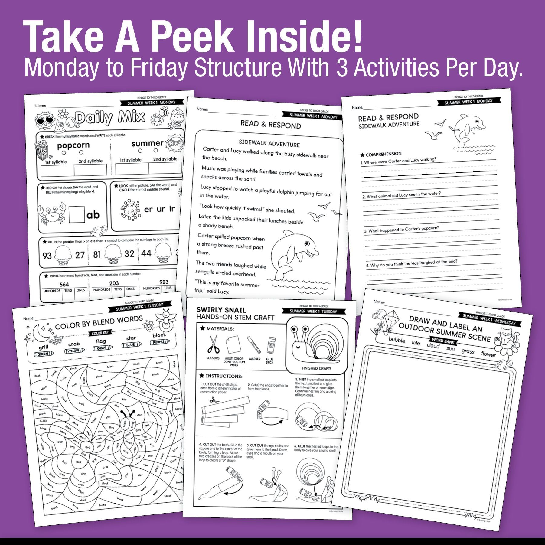 Ultimate Bridge To Third Grade Pre-Printed And Digital Summer Workbook