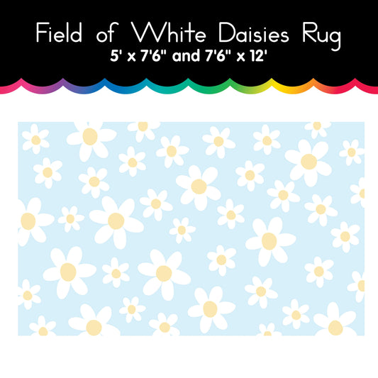 Field of White Daisies Area Rug