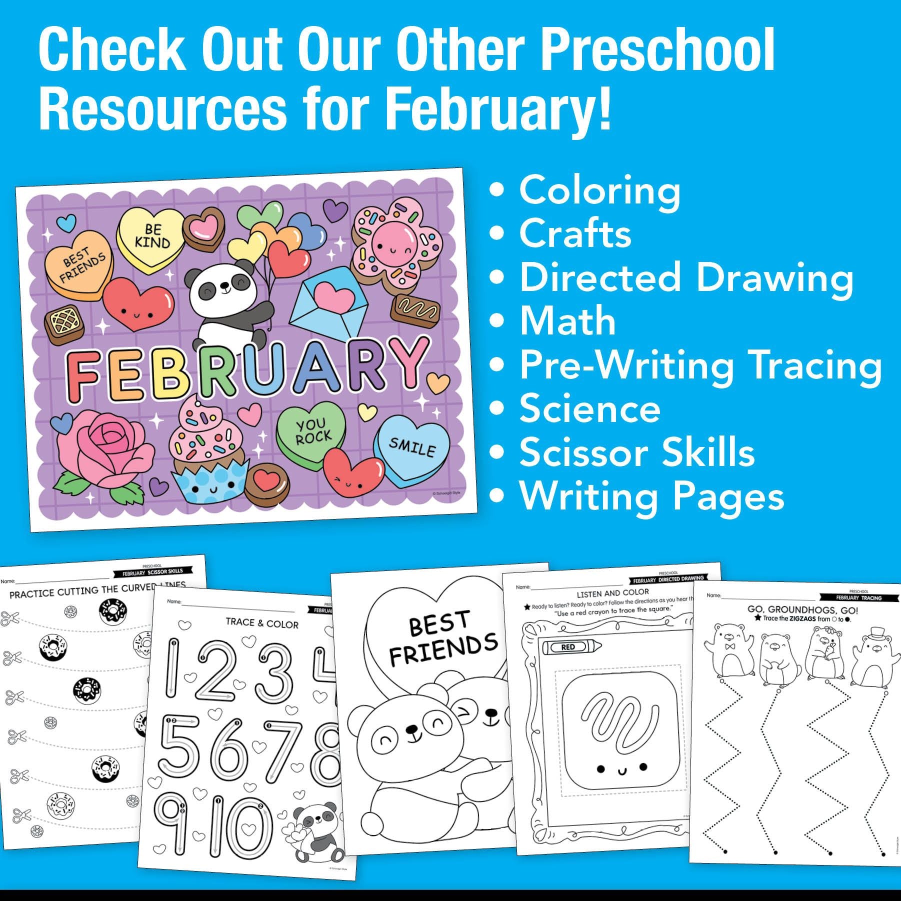 Printable Preschool February Letter of the Week (U-X)
