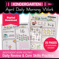 Load image into Gallery viewer, Printable Kindergarten April Daily Morning Work
