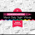 Load image into Gallery viewer, Printable Kindergarten March Daily Sight Words
