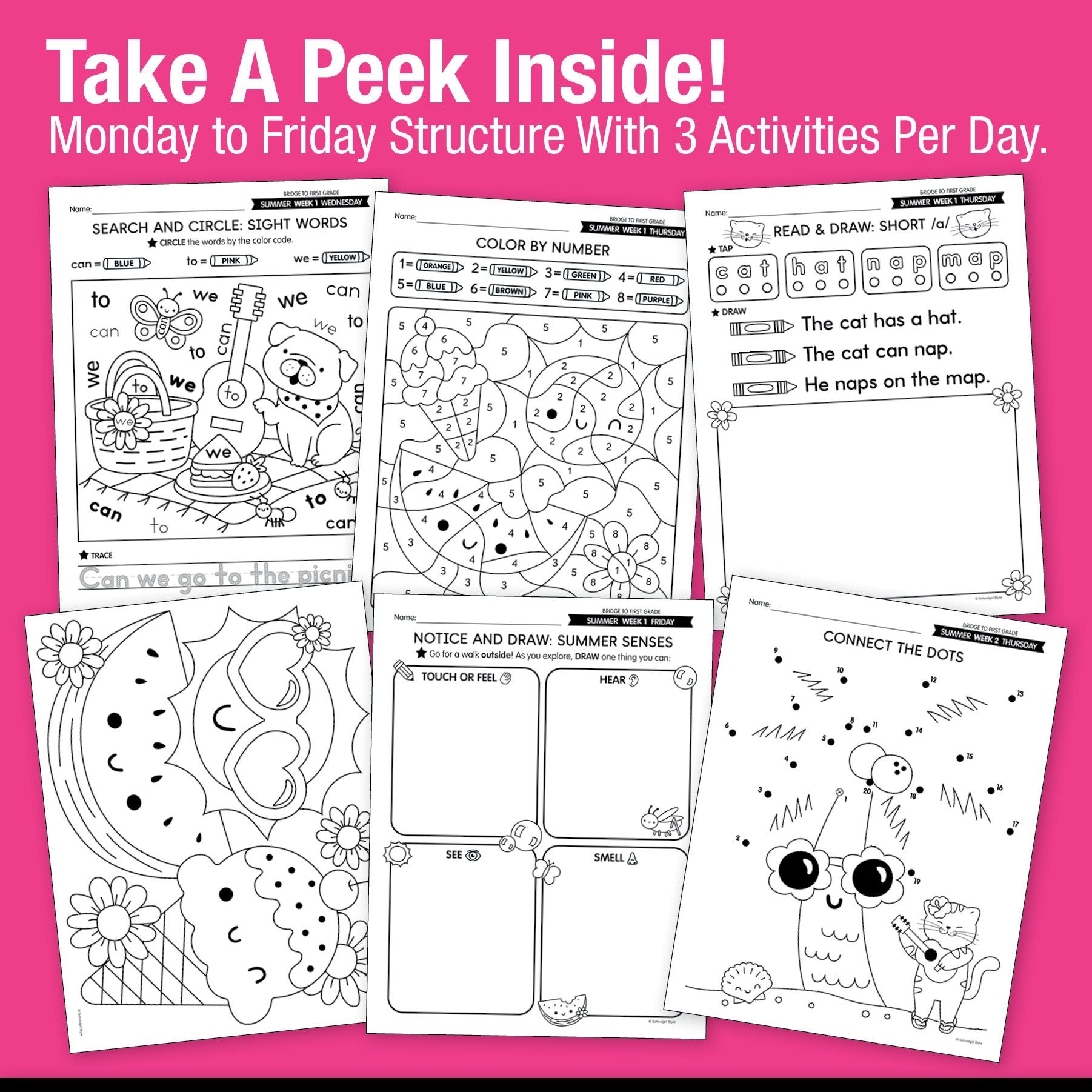 Ultimate Bridge To First Grade Pre-Printed And Digital Summer Workbook