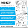 Load image into Gallery viewer, Printable Preschool March Letter of the Week (Y, Z, & Full Alphabet Review)
