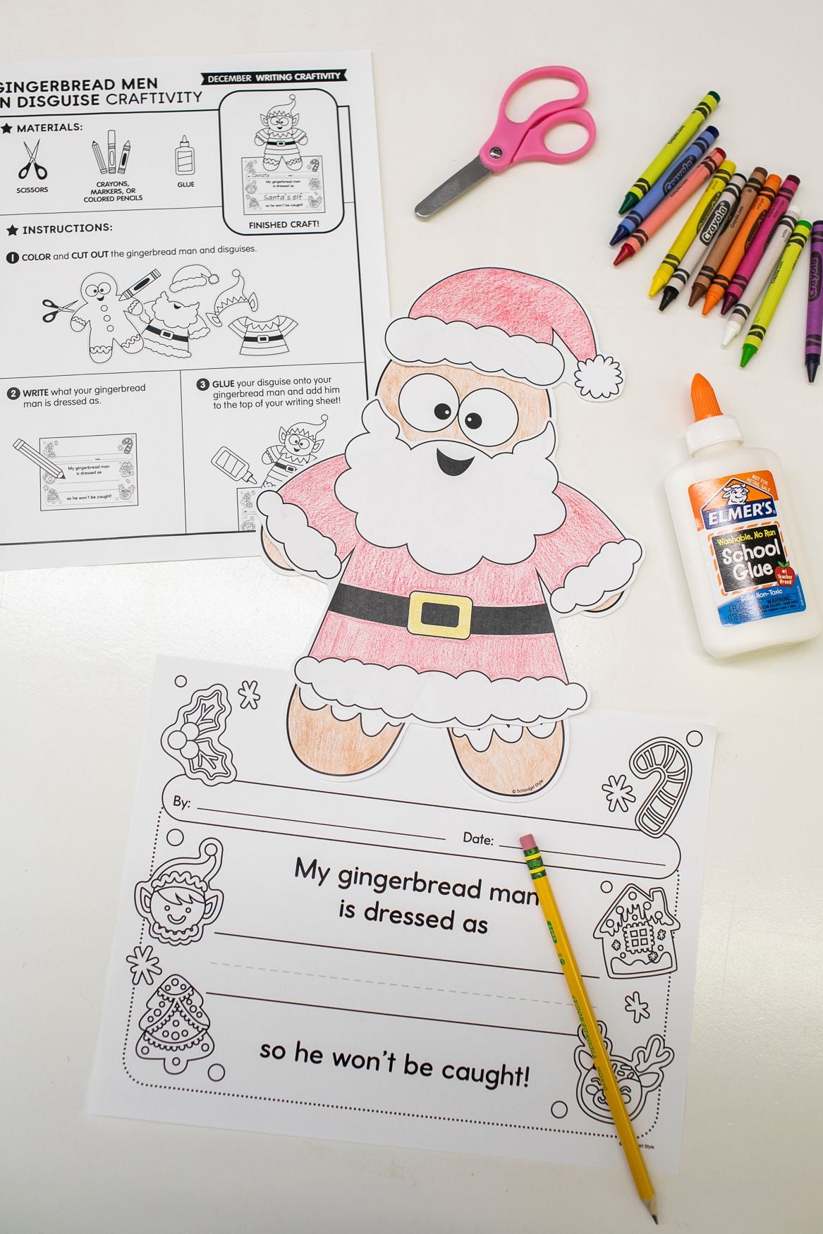 Printable December Gingerbread Men In Disguise Craft