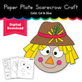 Load image into Gallery viewer, Printable Paper Plate Scarecrow Craft
