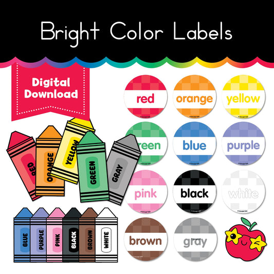 Bright Colors Labels