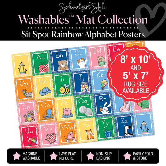 Rainbow Alphabet Poster Sit Spot Classroom Mat by Schoolgirl Style
