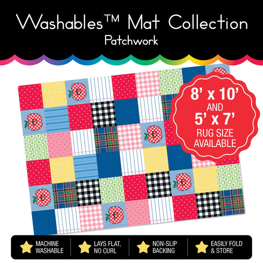 Rainbow Patchwork Classroom Mat by Schoolgirl Style