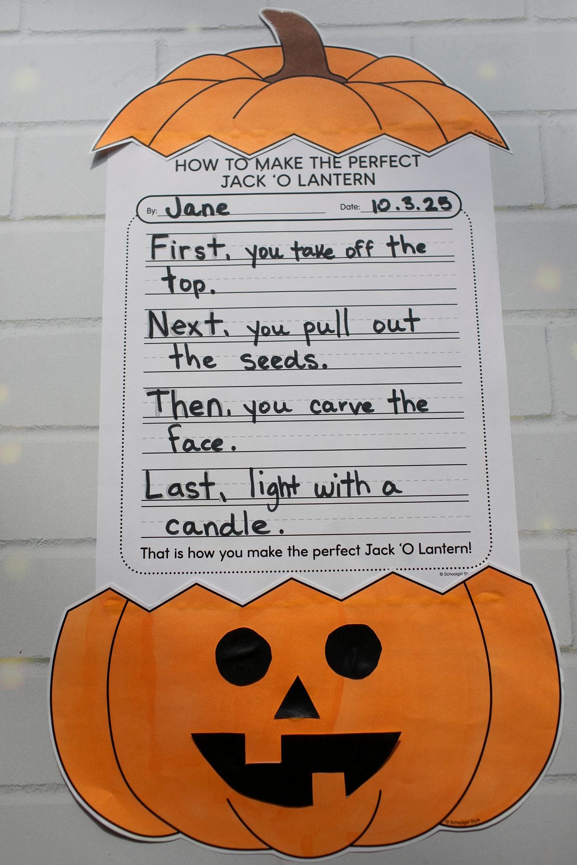 Printable Perfect Jack-O'-Lantern Craftivity