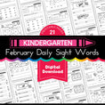 Load image into Gallery viewer, Printable Kindergarten February Daily Sight Words

