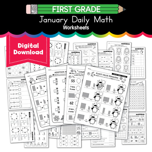 Printable First Grade January Daily Math