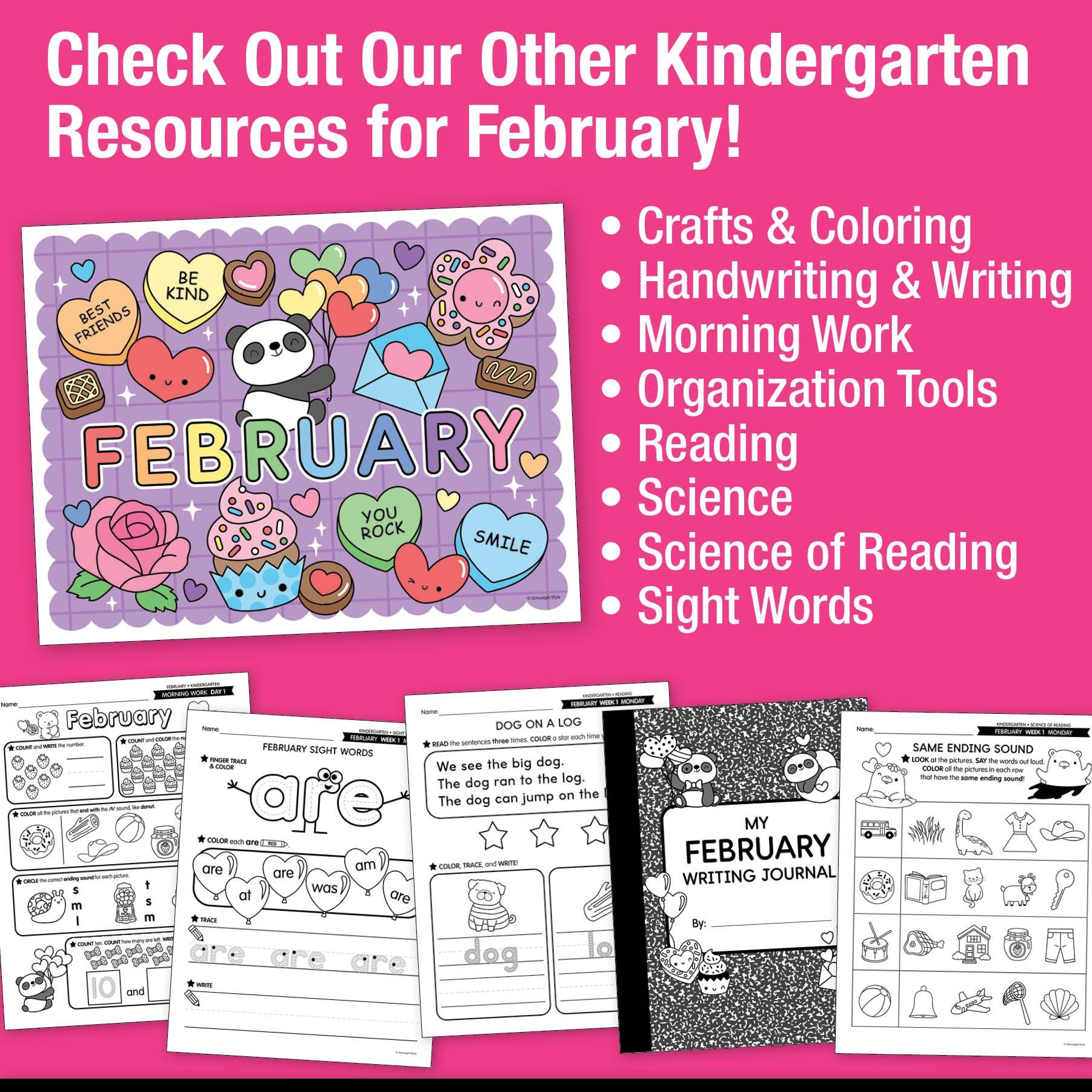 Printable Kindergarten February Daily Math