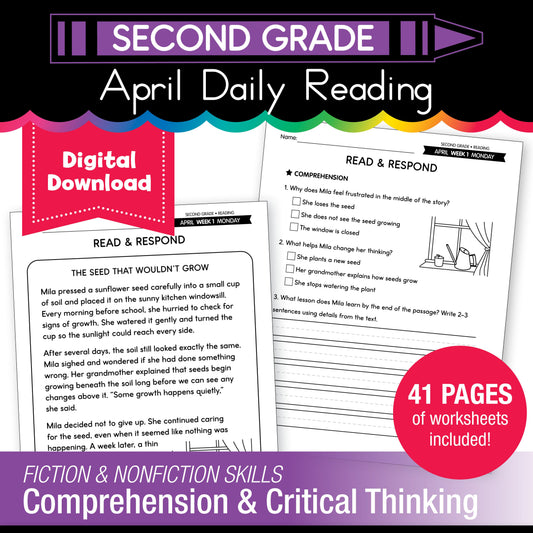 Printable Second Grade April Daily Reading