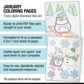 Load image into Gallery viewer, Free Printable January Coloring Pages Pack 2
