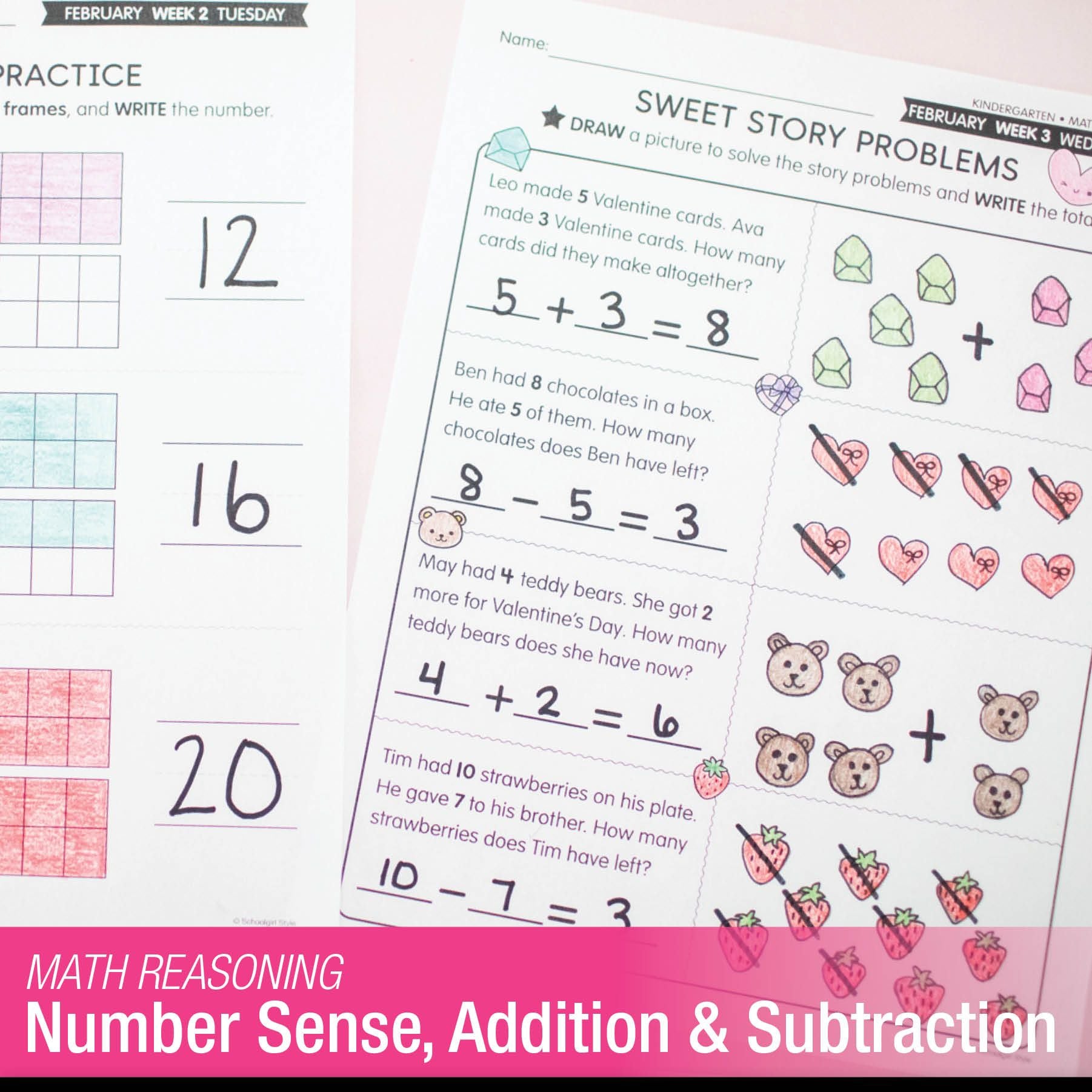 Printable Kindergarten February Daily Math