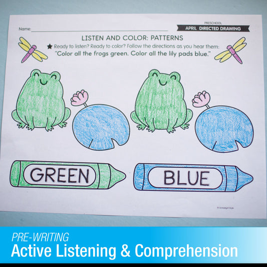 Printable Preschool April Directed Drawing Worksheets