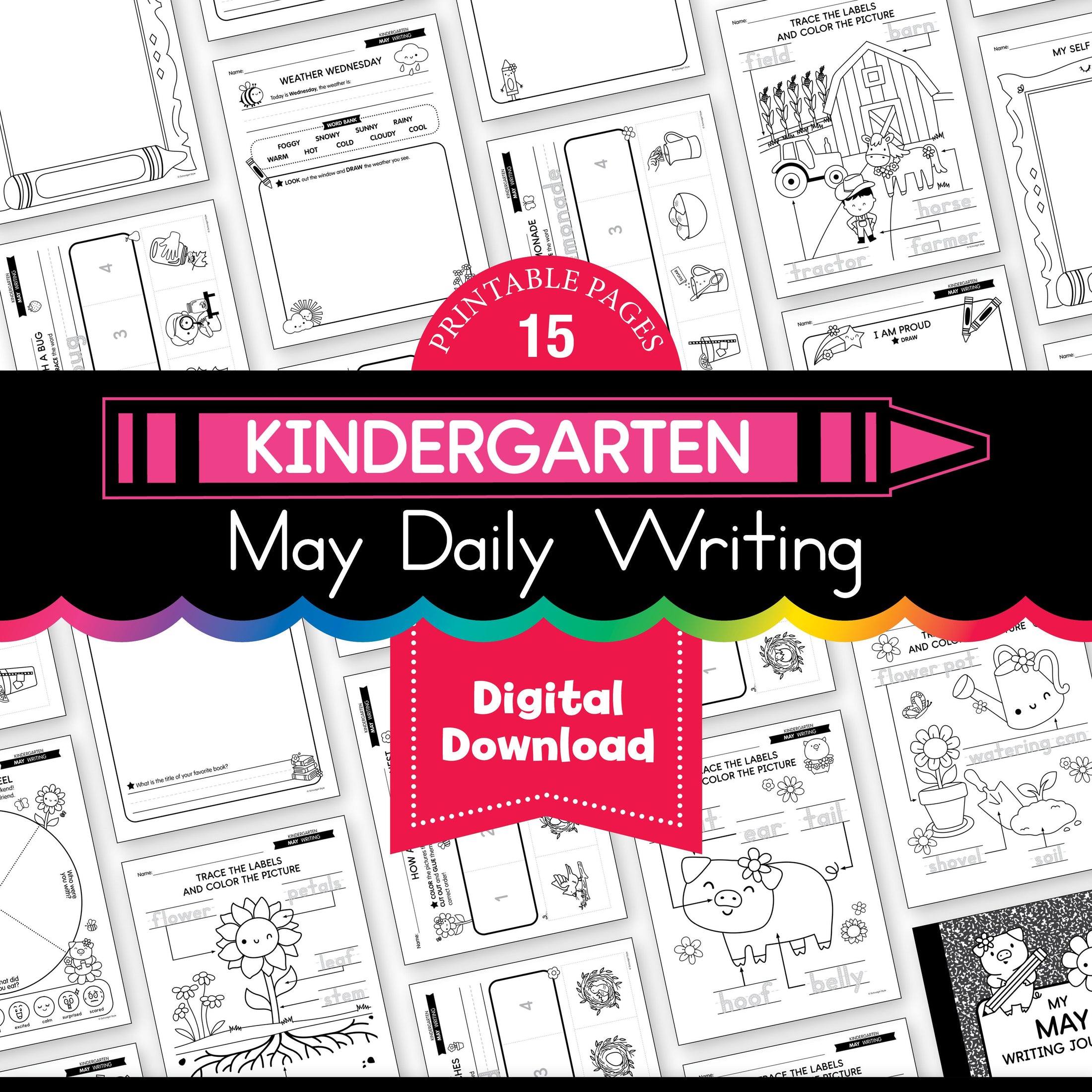 Printable Kindergarten May Daily Writing