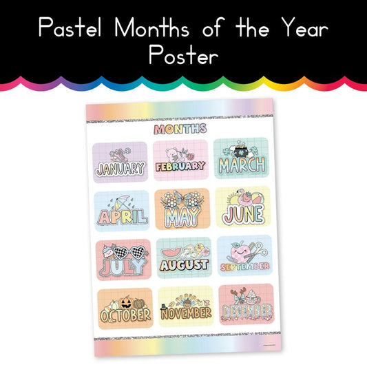 Pastel | Months of the Year | Home Learning Poster