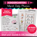 Load image into Gallery viewer, Printable Kindergarten March Daily Science of Reading
