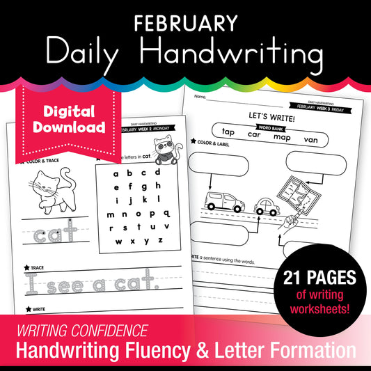 Printable February Daily Handwriting