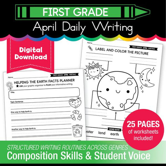 Printable First Grade April Daily Writing