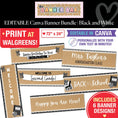 Load image into Gallery viewer, Black and White Editable Canva Walgreens Compatible Kraft Style Banner Bundle
