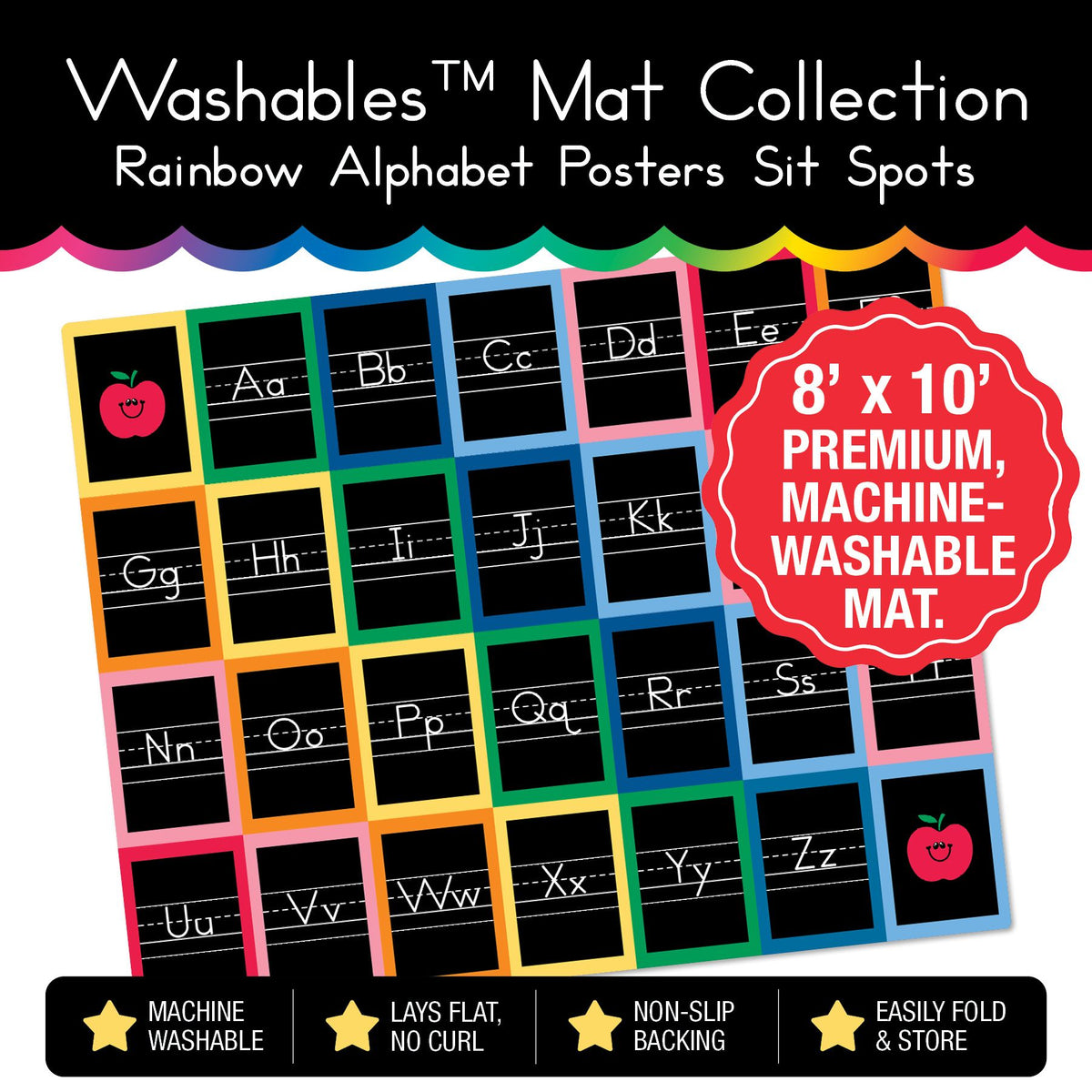 Rainbow Square Alphabet Sit Spot Classroom Mat by Schoolgirl Style