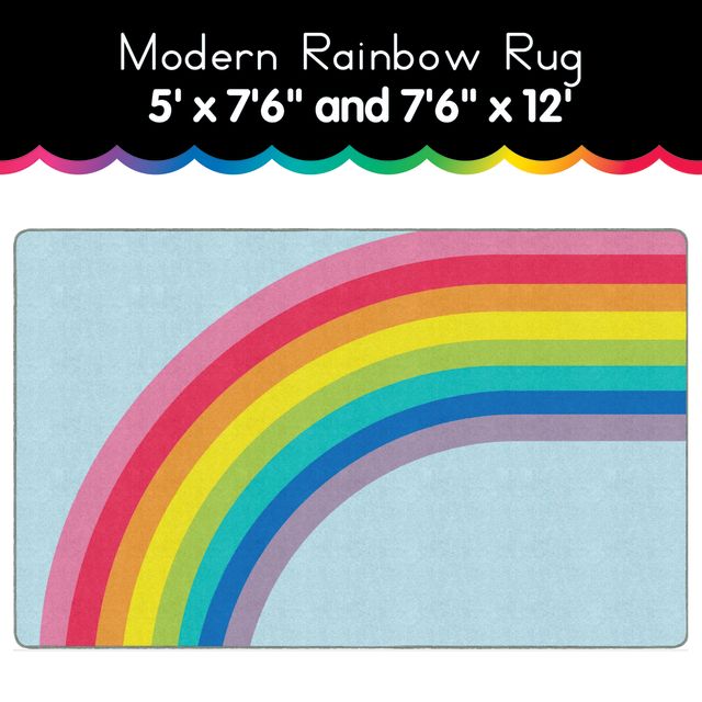 modern rainbow area rug