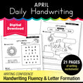 Load image into Gallery viewer, Printable April Daily Handwriting
