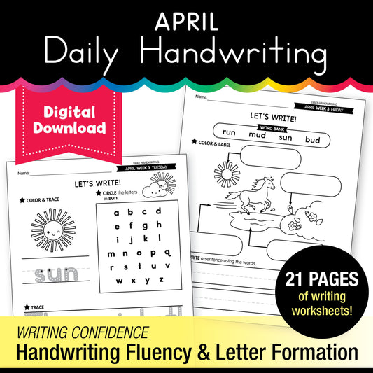Printable April Daily Handwriting