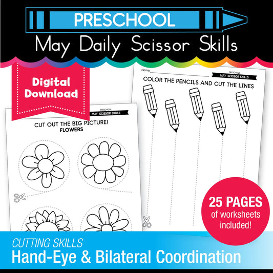 Printable Preschool May Daily Scissor Skills