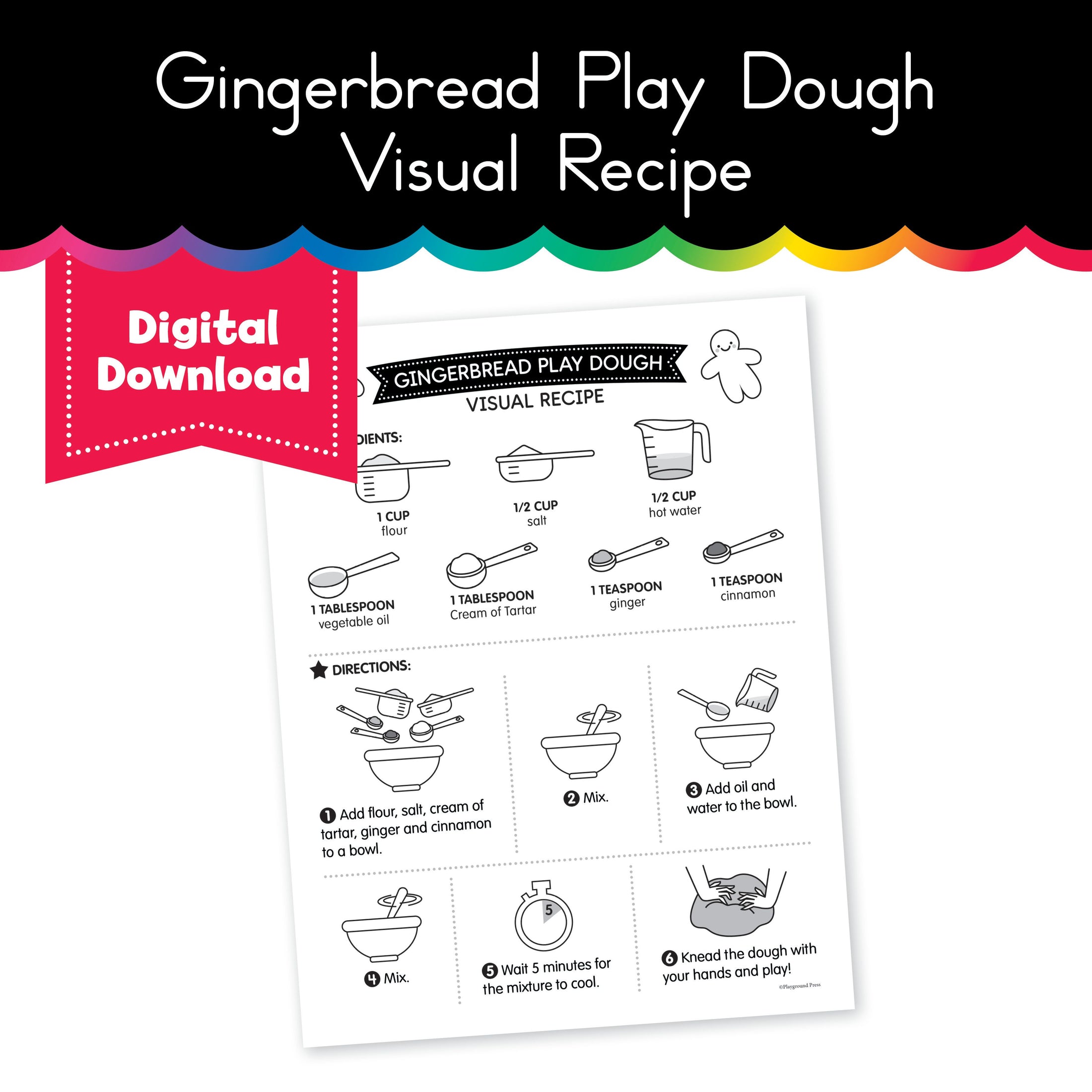 Gingerbread Play Dough Visual Recipe