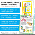 Load image into Gallery viewer, Printable Preschool March Rainbow Flashcards Alphabet Center
