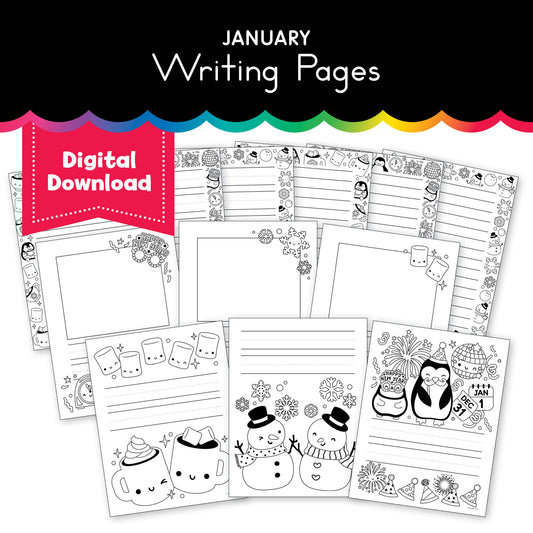 Printable January Writing Pages