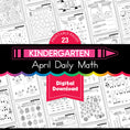Load image into Gallery viewer, Printable Kindergarten April Daily Math
