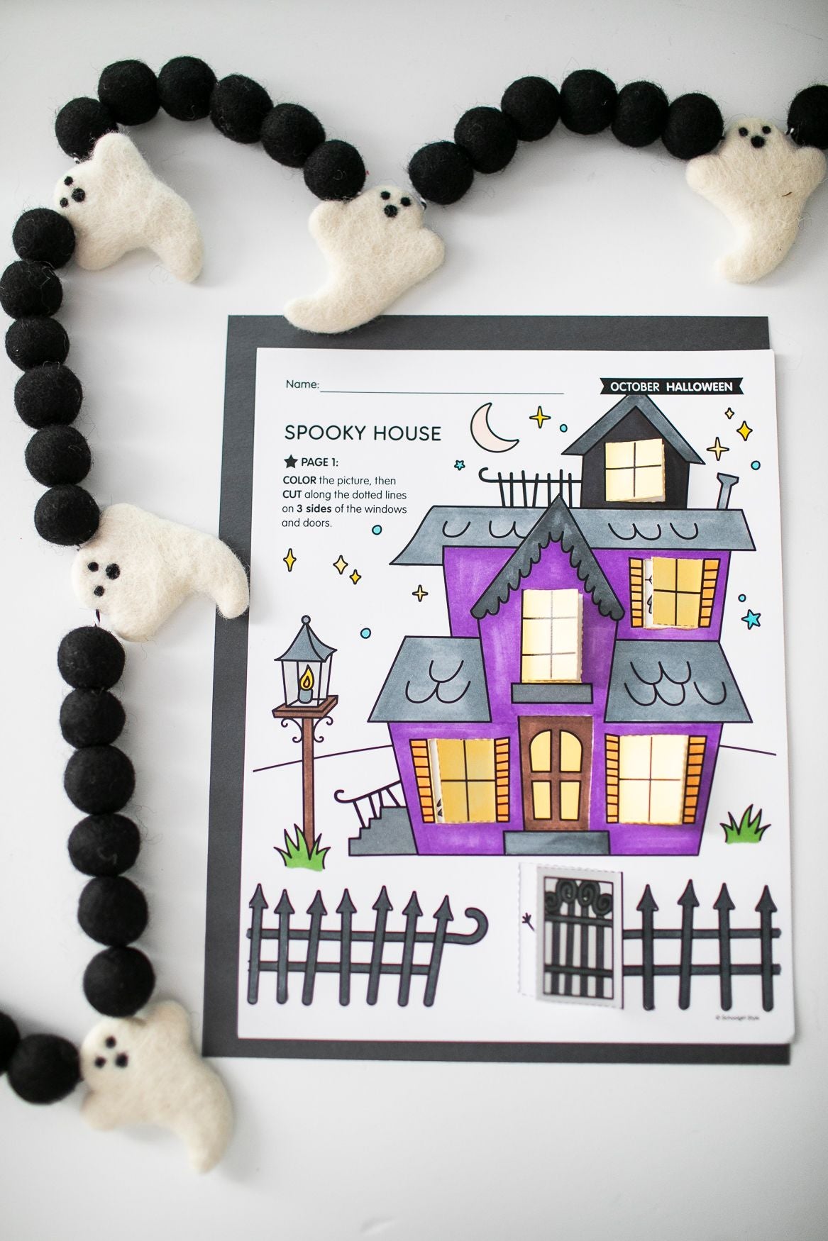 Printable The Spooky House Craftivity