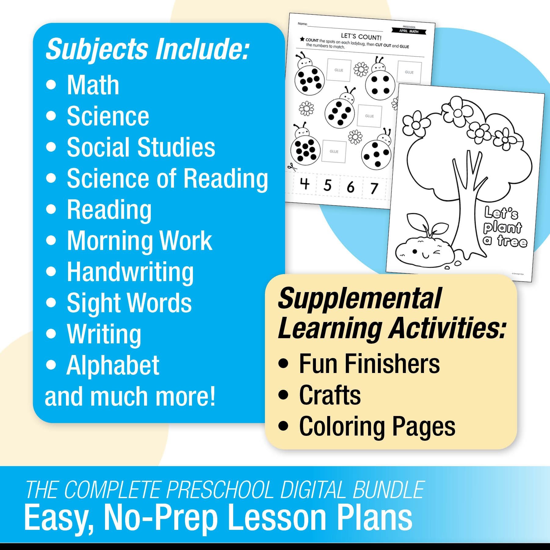 Printable Preschool April Homeschool Curriculum Bundle